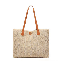DEQI Fashion Handbag Straw Tote Bag Women Handbag Travel Shoulder Beach Bag Custom